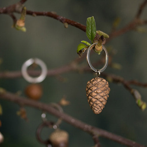 pine cone keyring
