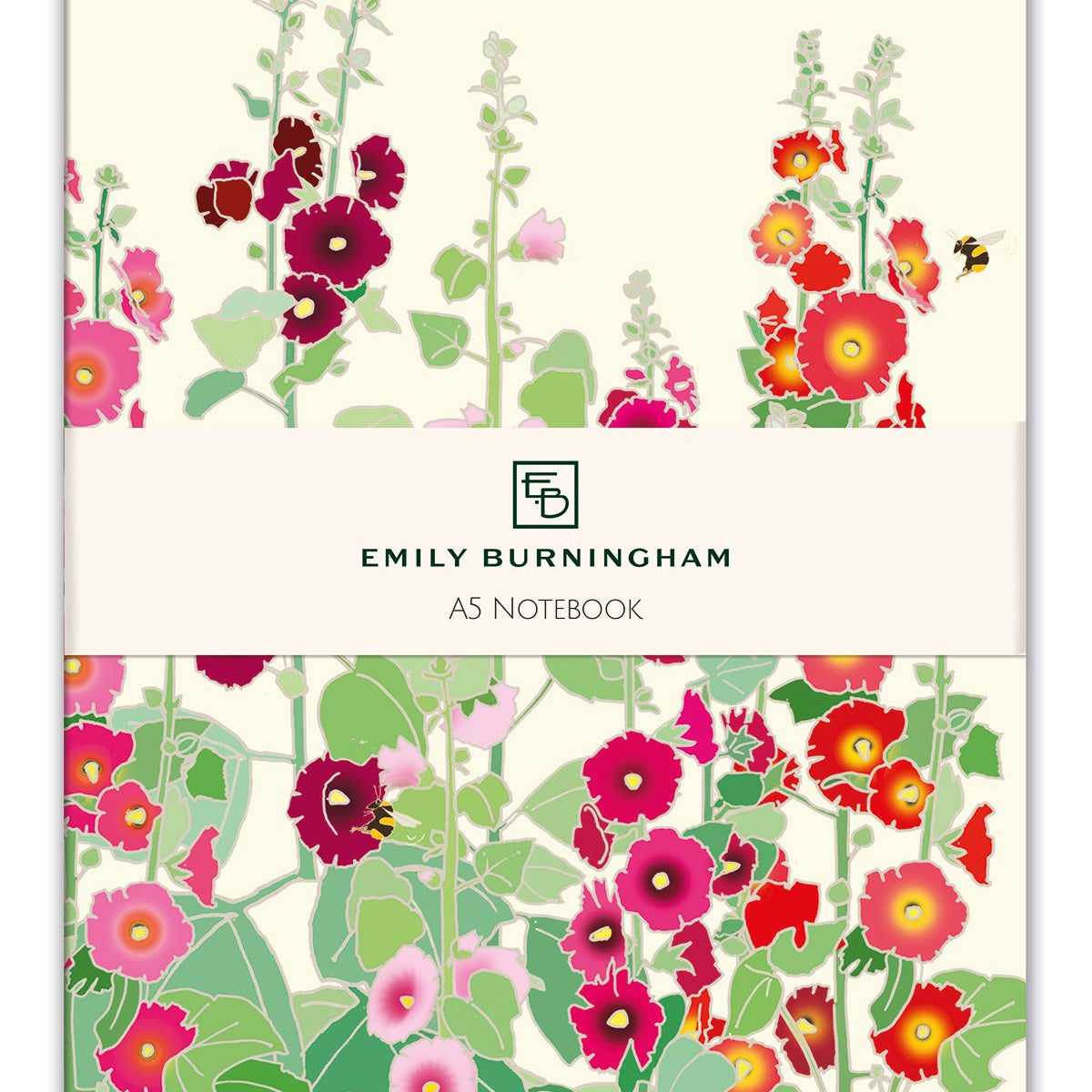 Floral notebook with 'Emily Burningham' branding on a white background