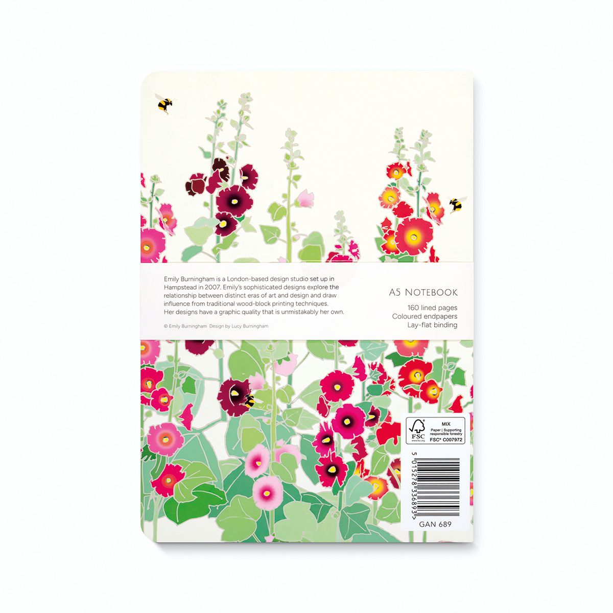 Floral notebook cover with a white background