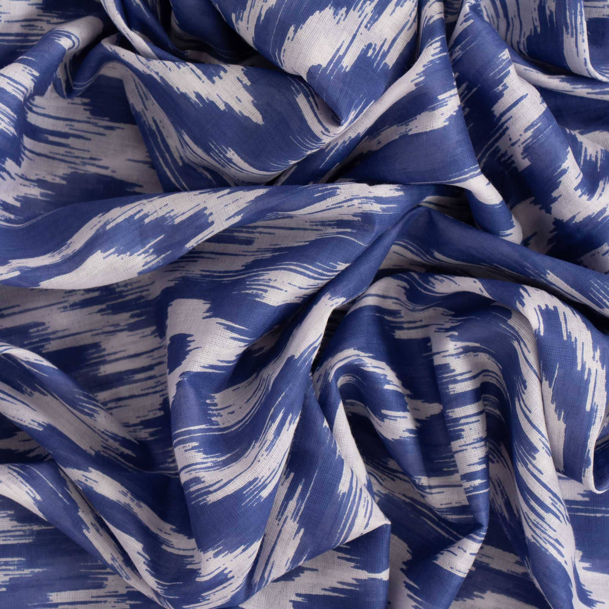 Indie Lightweight Cotton Scarf Blue Aztec