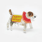 Dog-shaped birthday card with 'Happy Birthday!' message on a white background
