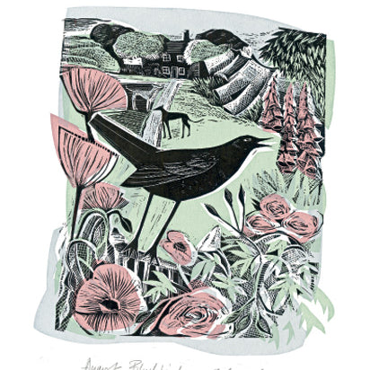 August Blackbird Greeting Card