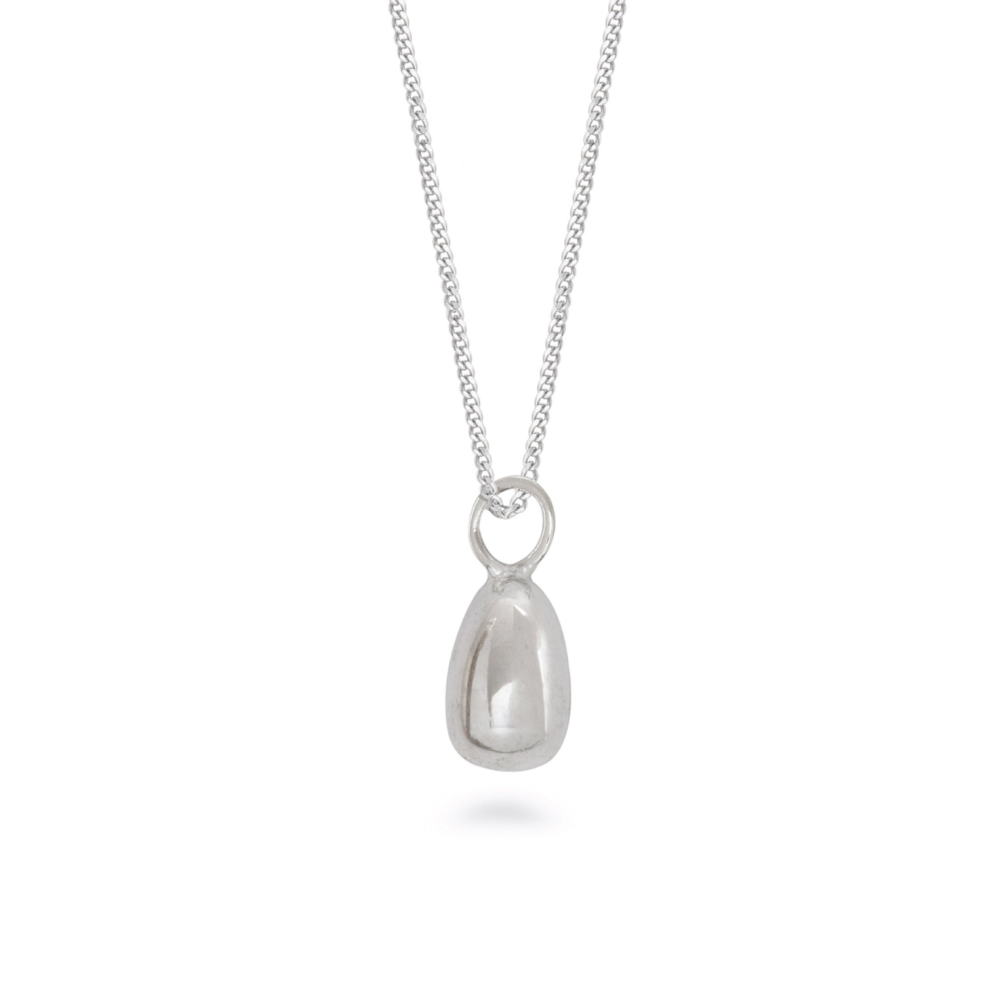 Egg Pendant Necklace Sterling Silver