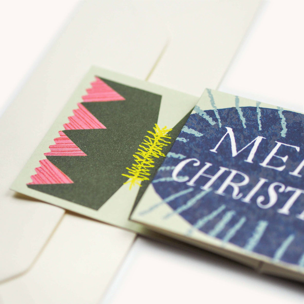 A close-up of a Christmas cracker greeting card.