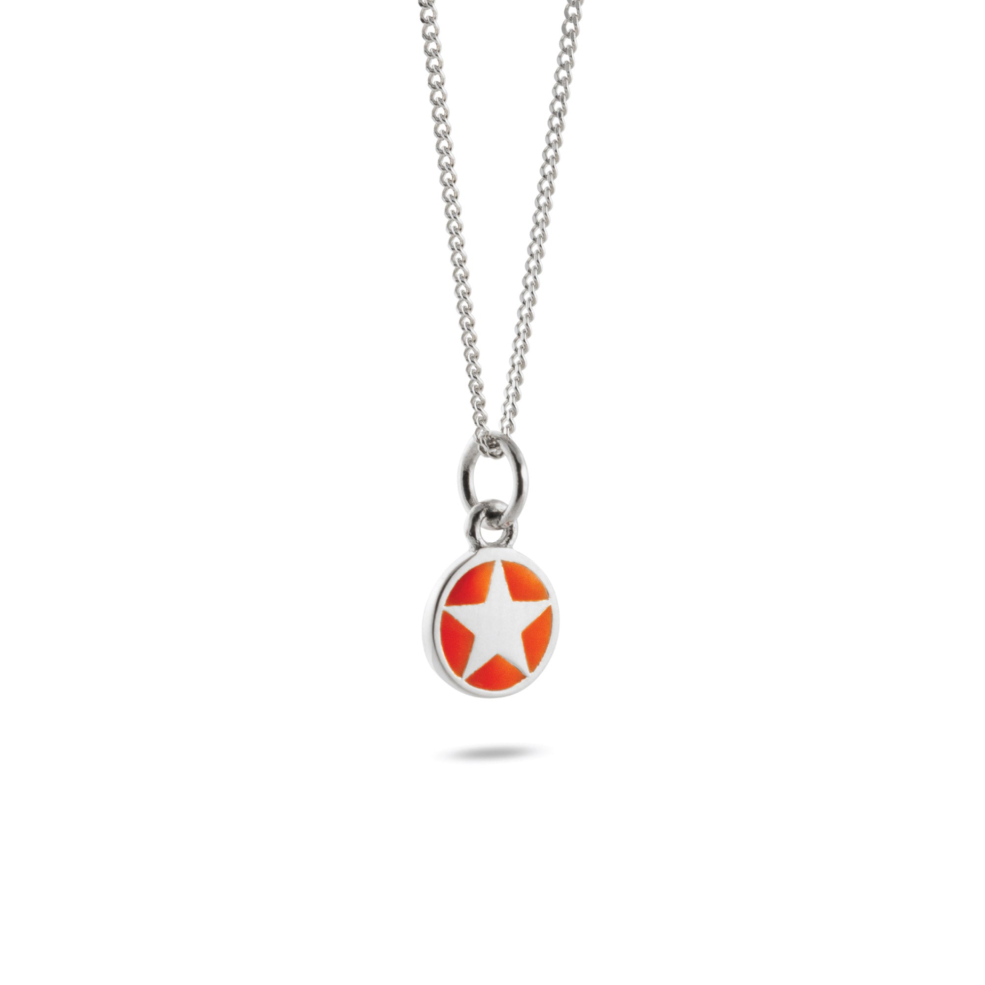 Mini Orange Star Enamel Necklace