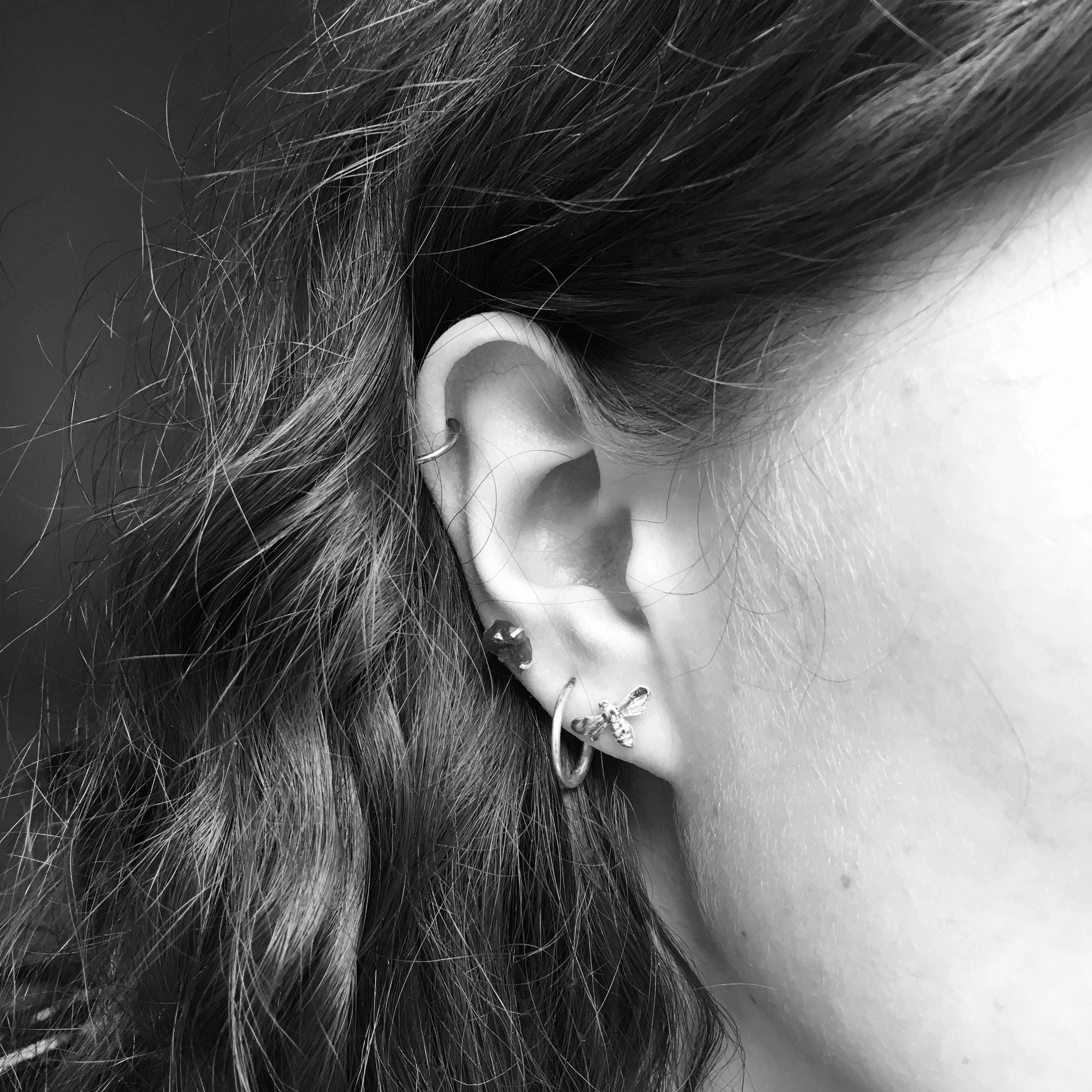 Bee Stud Earrings Gold Vermeil