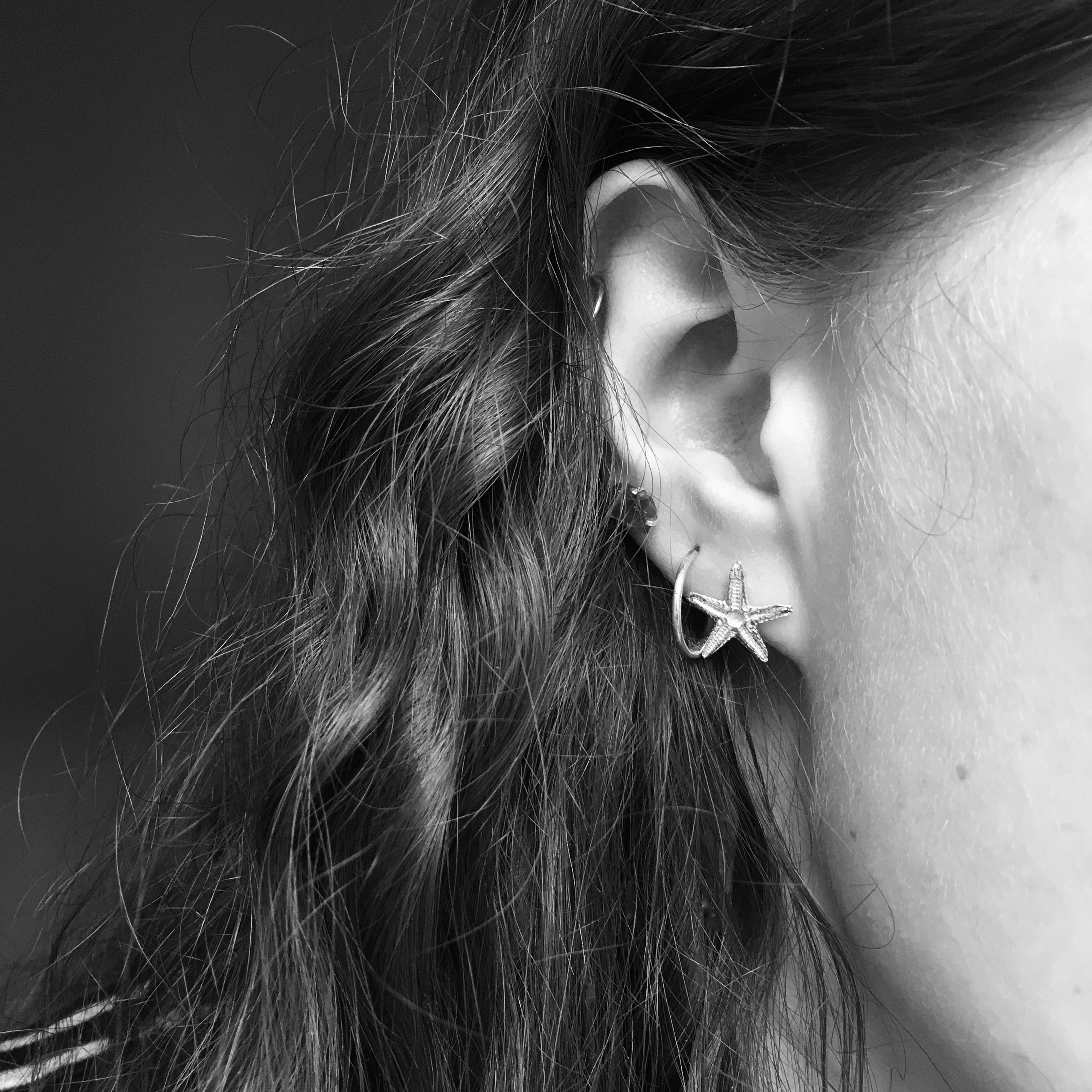 Starfish Stud Earrings Gold Vermeil