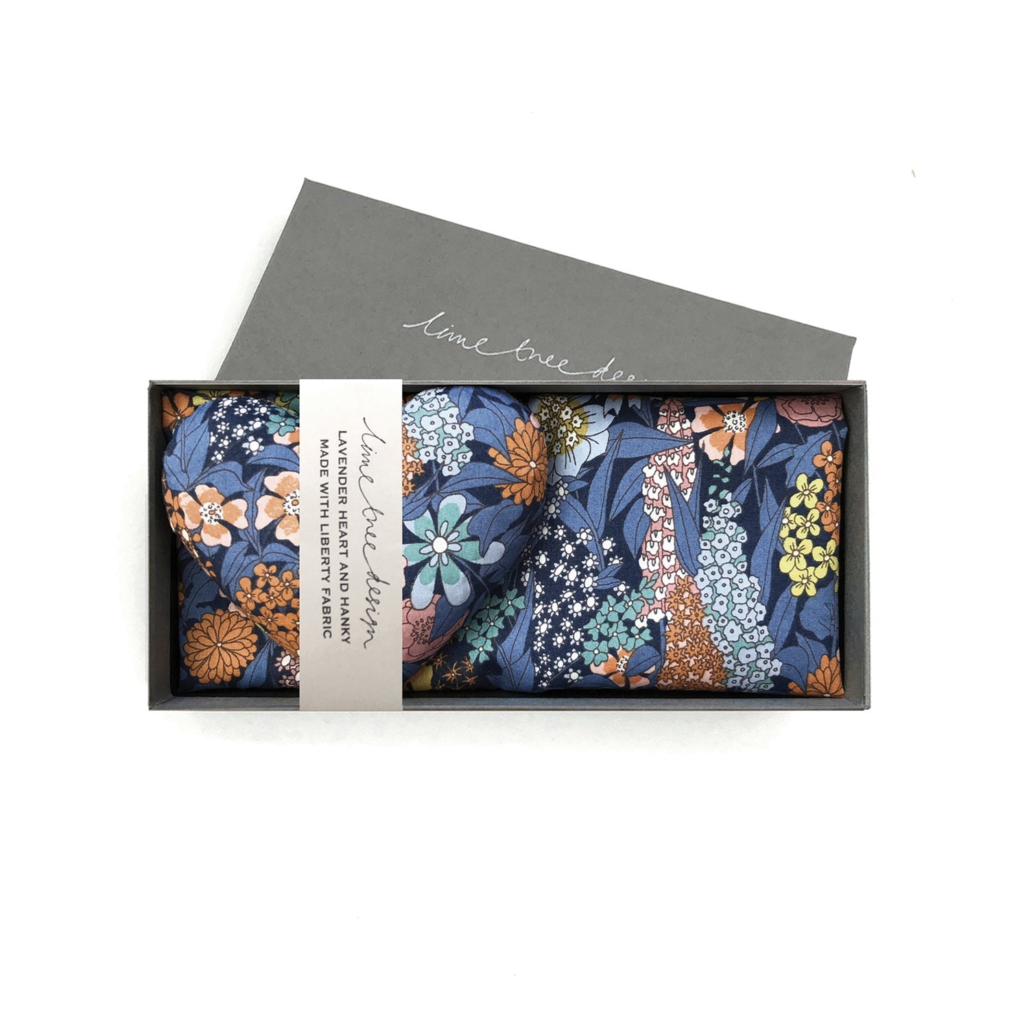 Box of 1 Lavender Heart & 1 Liberty Hanky - Ciara Lilac