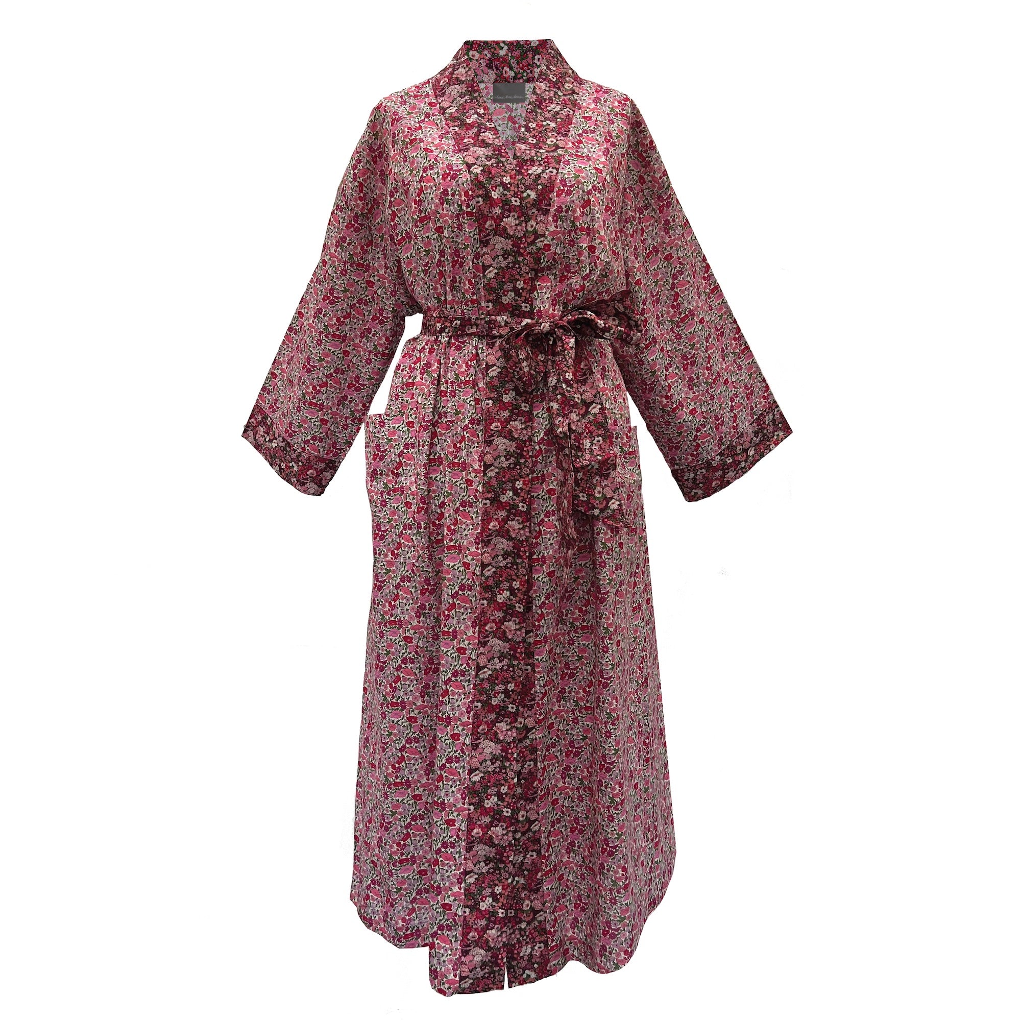 Long Kimono Robe: Poppy Forest Pink - Made with Liberty Fabric