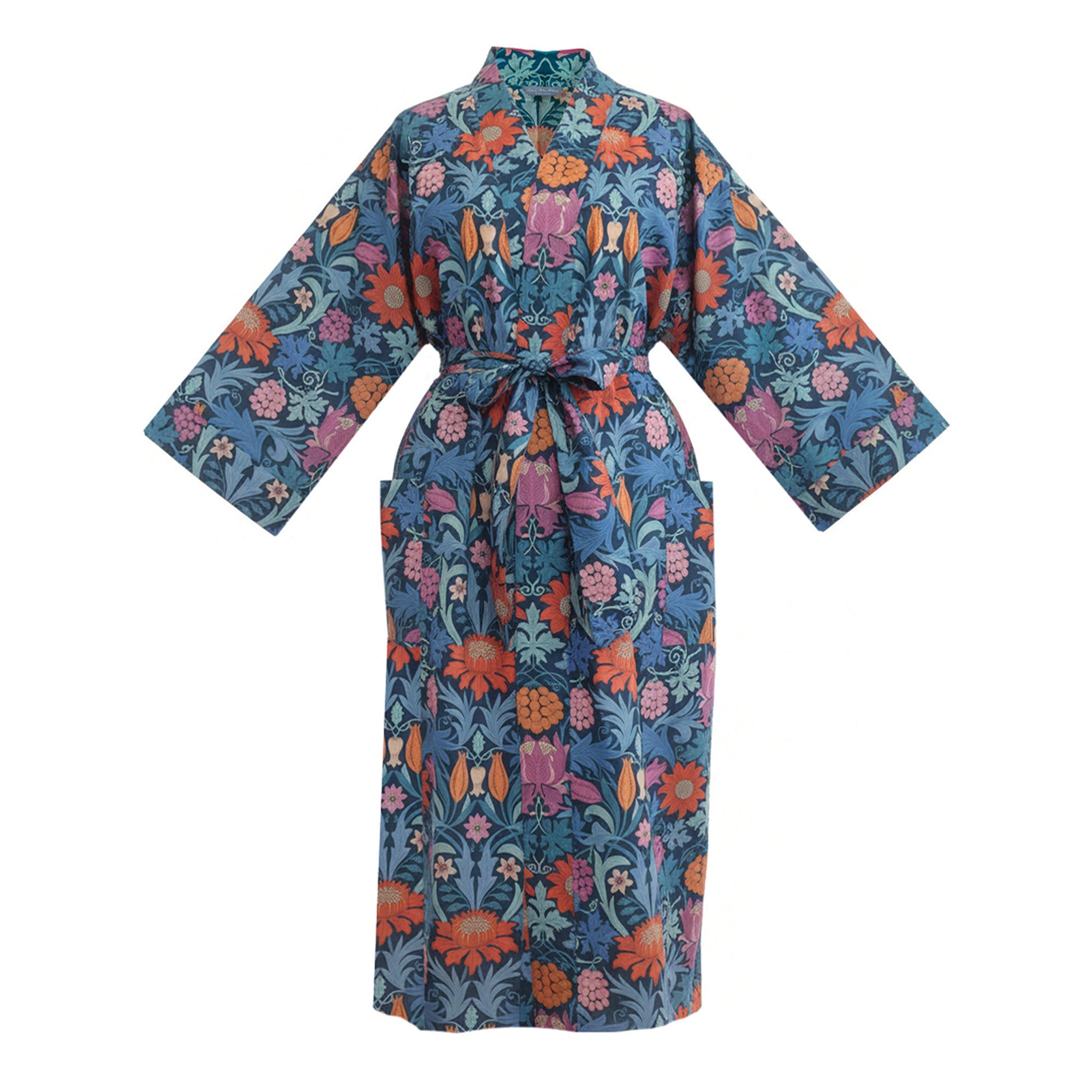 Long Kimono Robe Standen - Morris Collection :Made with Liberty Fabric