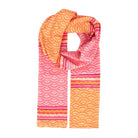 Lightweight Cotton Scarf - Hot Pink/Orange, Fan Colour Block