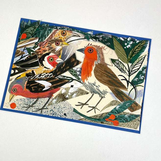 Winter Feast trifold greetings card collage by Mark Hearld