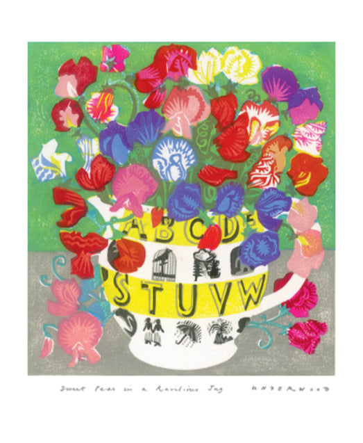 Sweet Peas in Ravilious Jug
Woodblock print by Matt Underwod