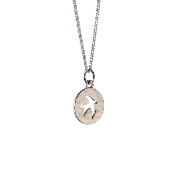 **12mm Swallow Silhouette Pendant Necklace