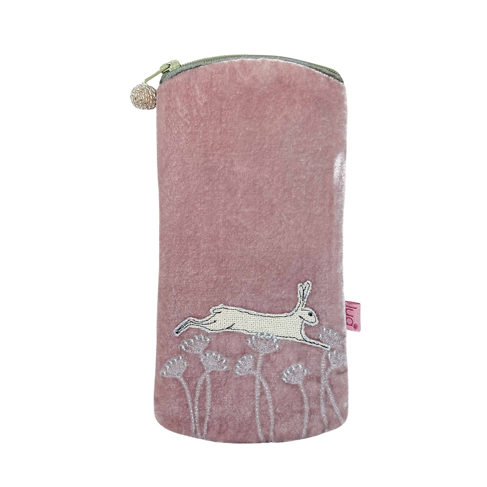 Leaping Hare Glasses Purse Dusky Pink