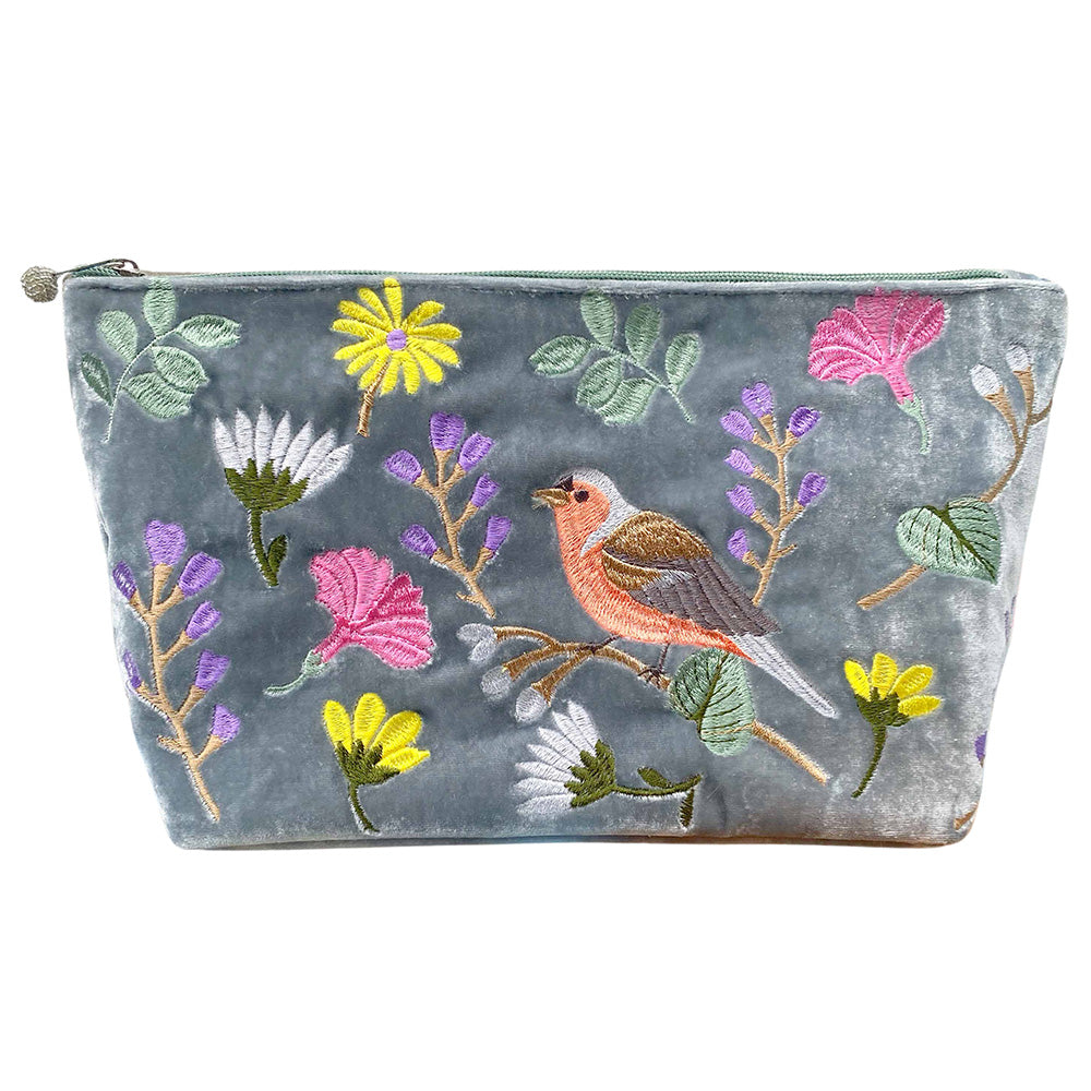 Finch & Flower XL Cosmetic Purse Pale Blue