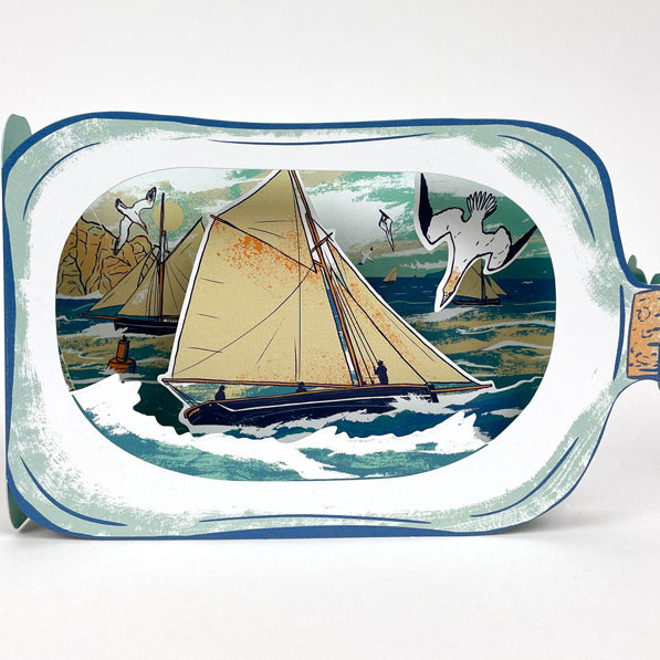 Boat in a Bottle by Tom Jay Greeting Card