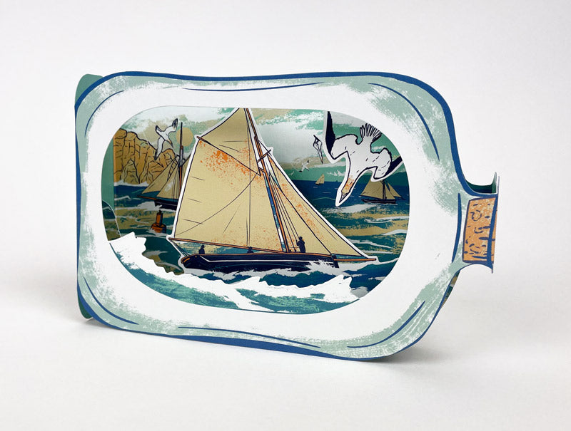 Boat in a Bottle by Tom Jay Greeting Card