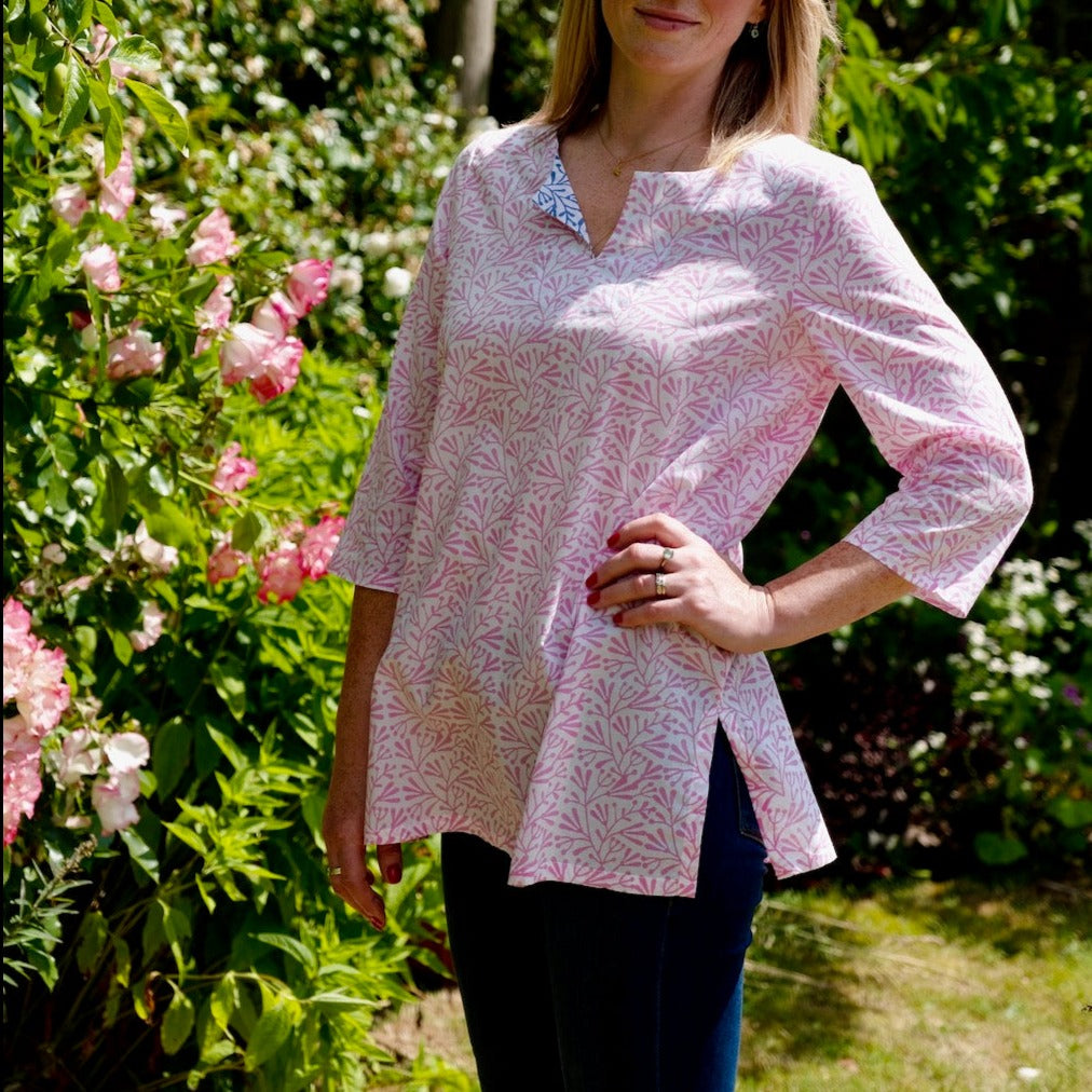 tunic in pink made from cotton