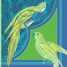 Wool stole with parrot birds pattern Manaus bright color: Mint