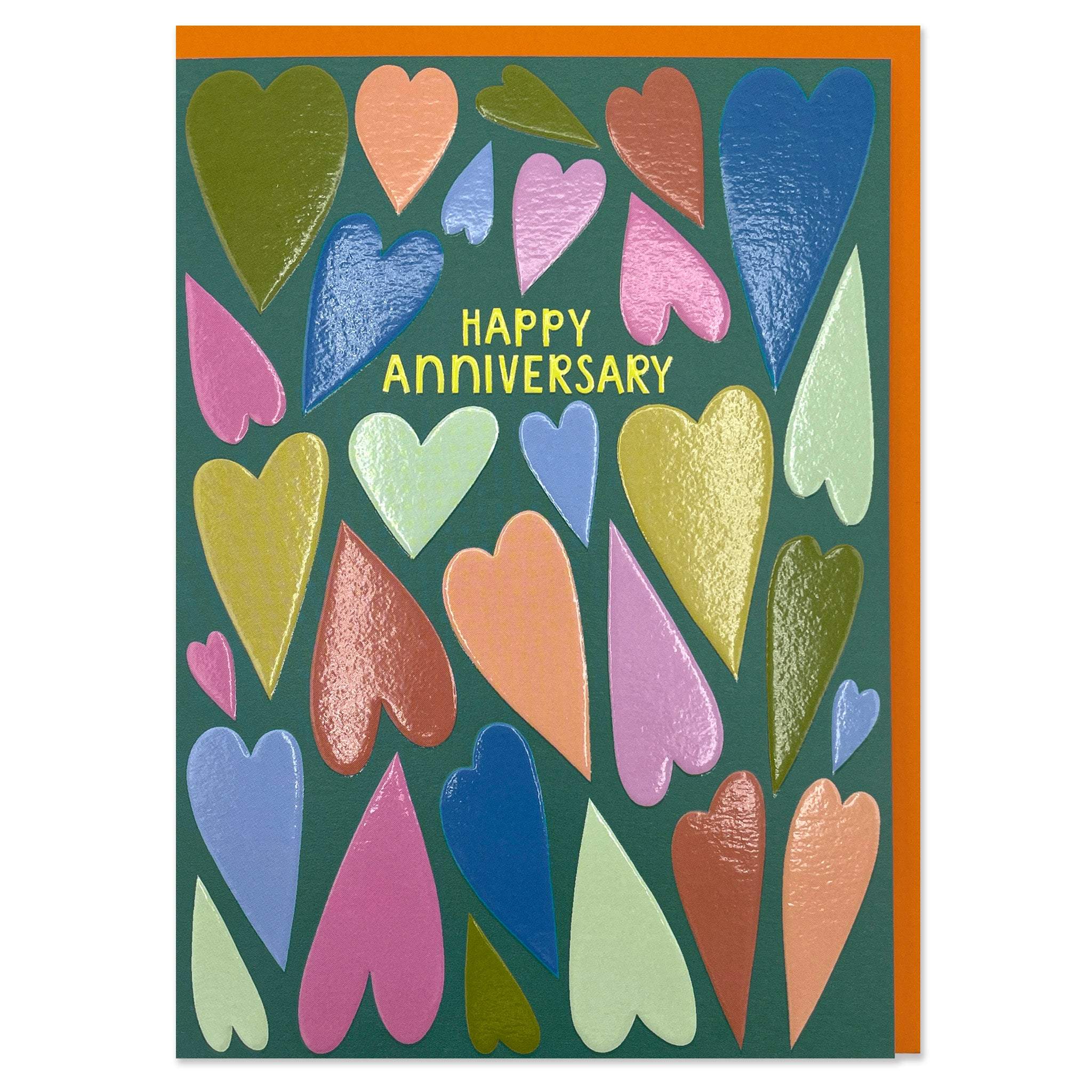 Happy Anniversary With Hearts Card