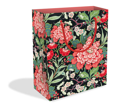 Gift bag with 'Peony & Prunus' design by L. P. Butterfield,