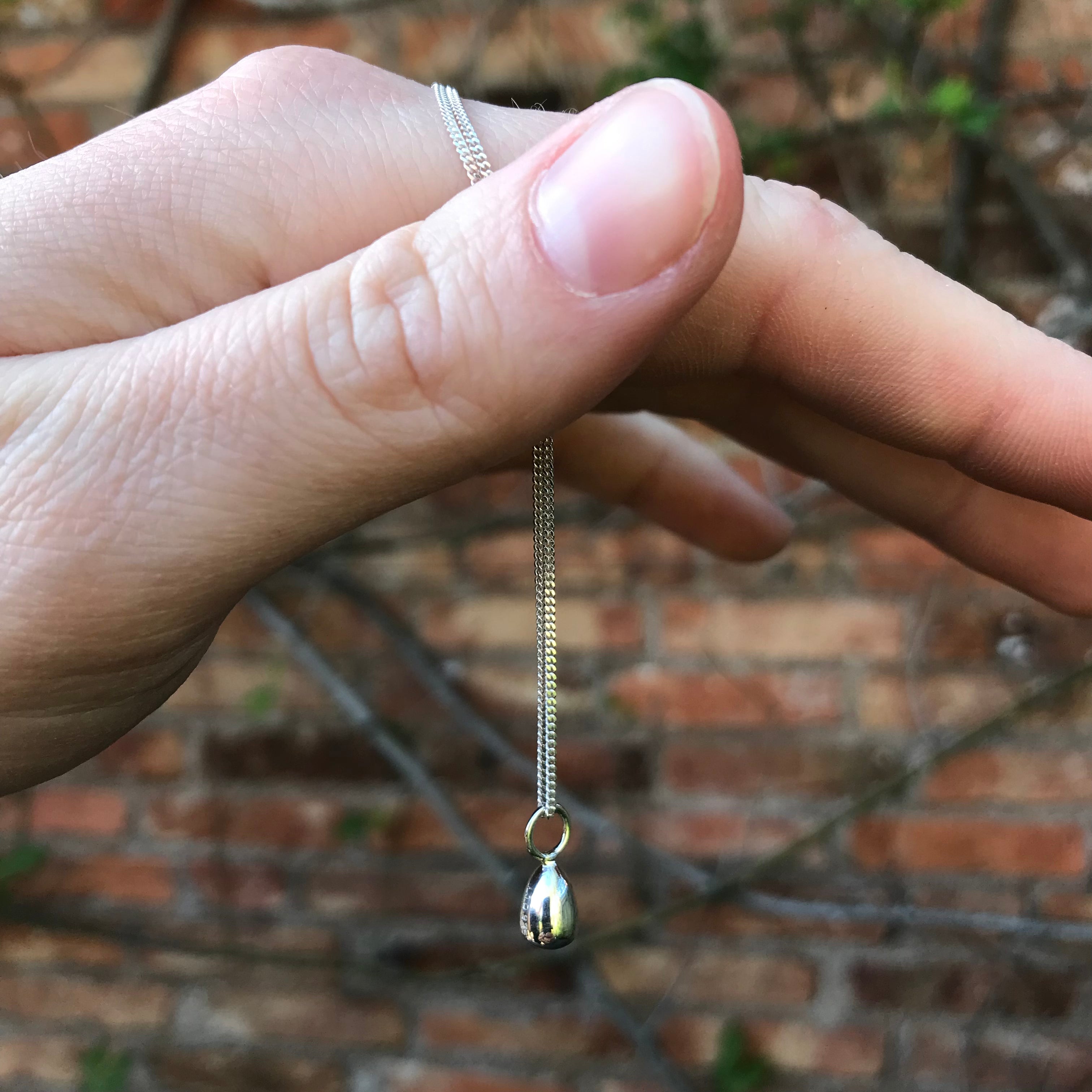 mini egg sterling silver necklace