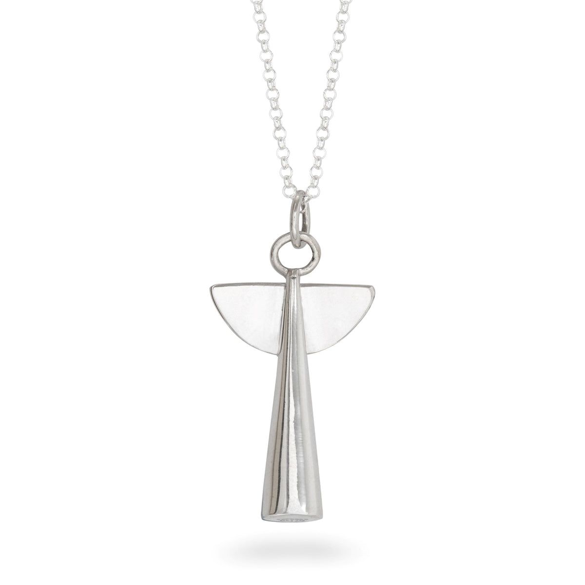 Silver shop angel necklace