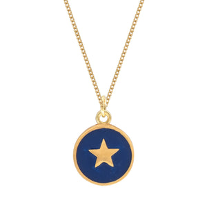 gold star enamel necklace