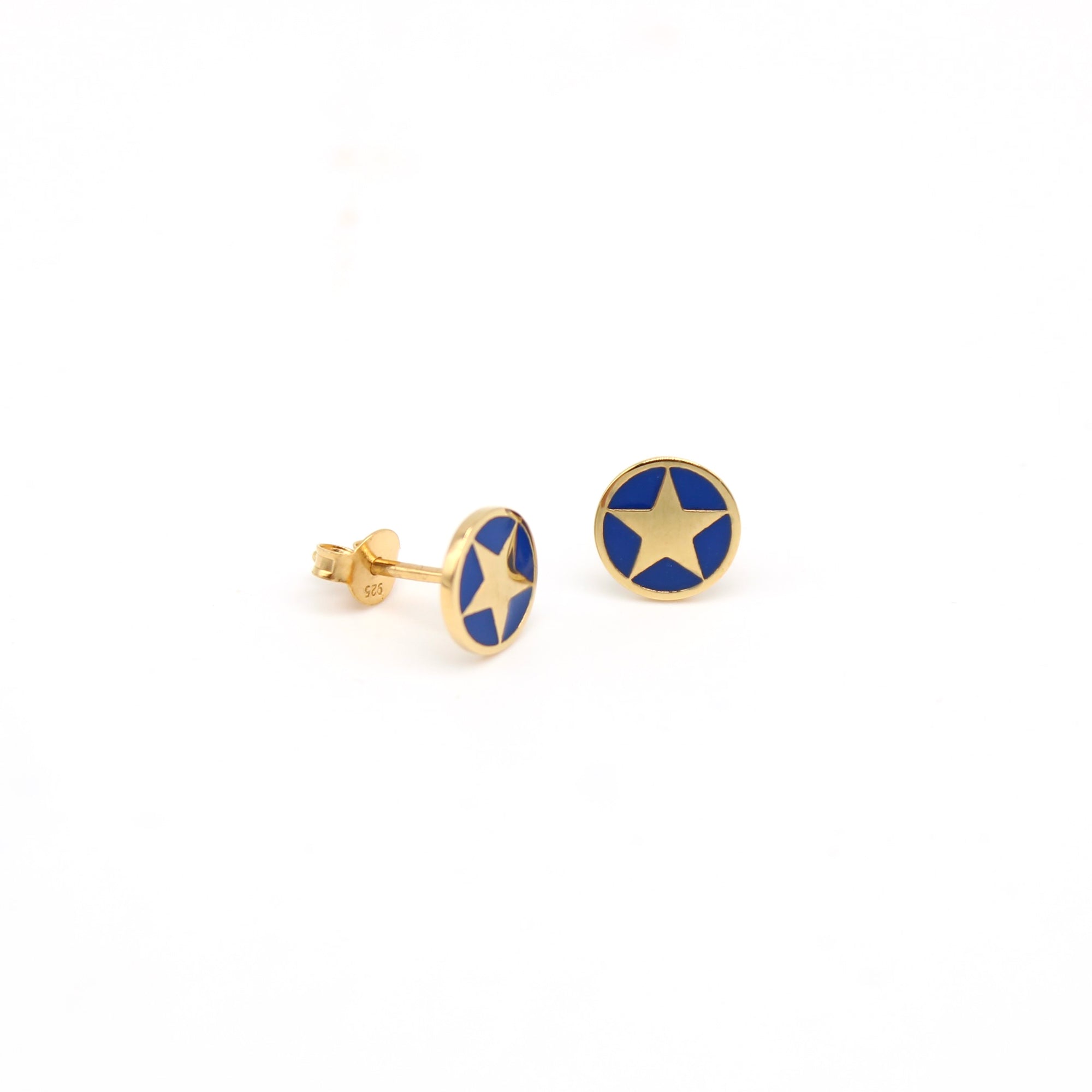 Indigo Star Gold Earring
