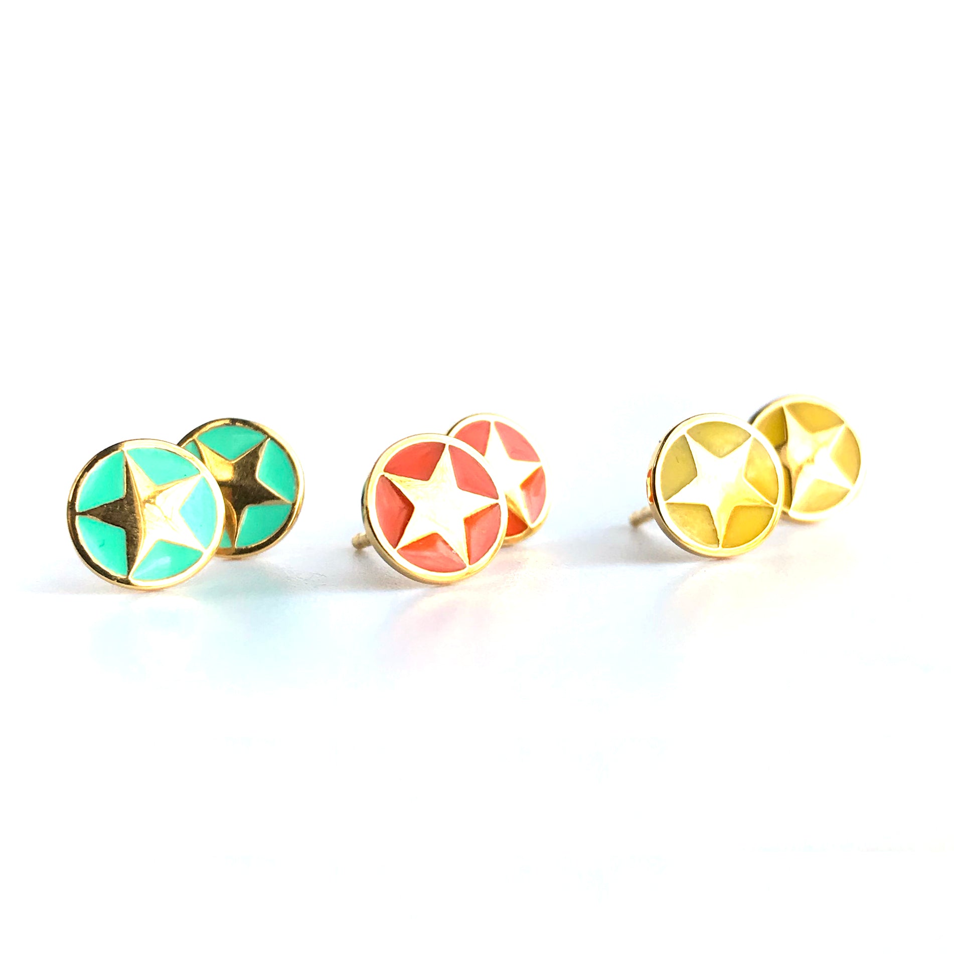 Enamel star earrings 
