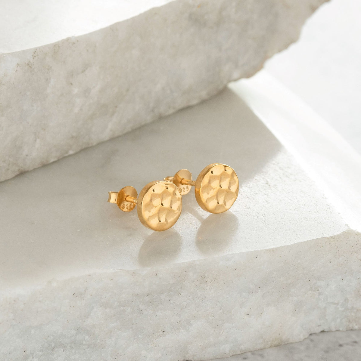 Hammered gold cheap stud earrings