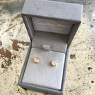 Birthstone Stud Earrings June: Moonstone and Gold Vermeil
