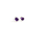Mini Birthstone Stud Earrings Sterling Silver