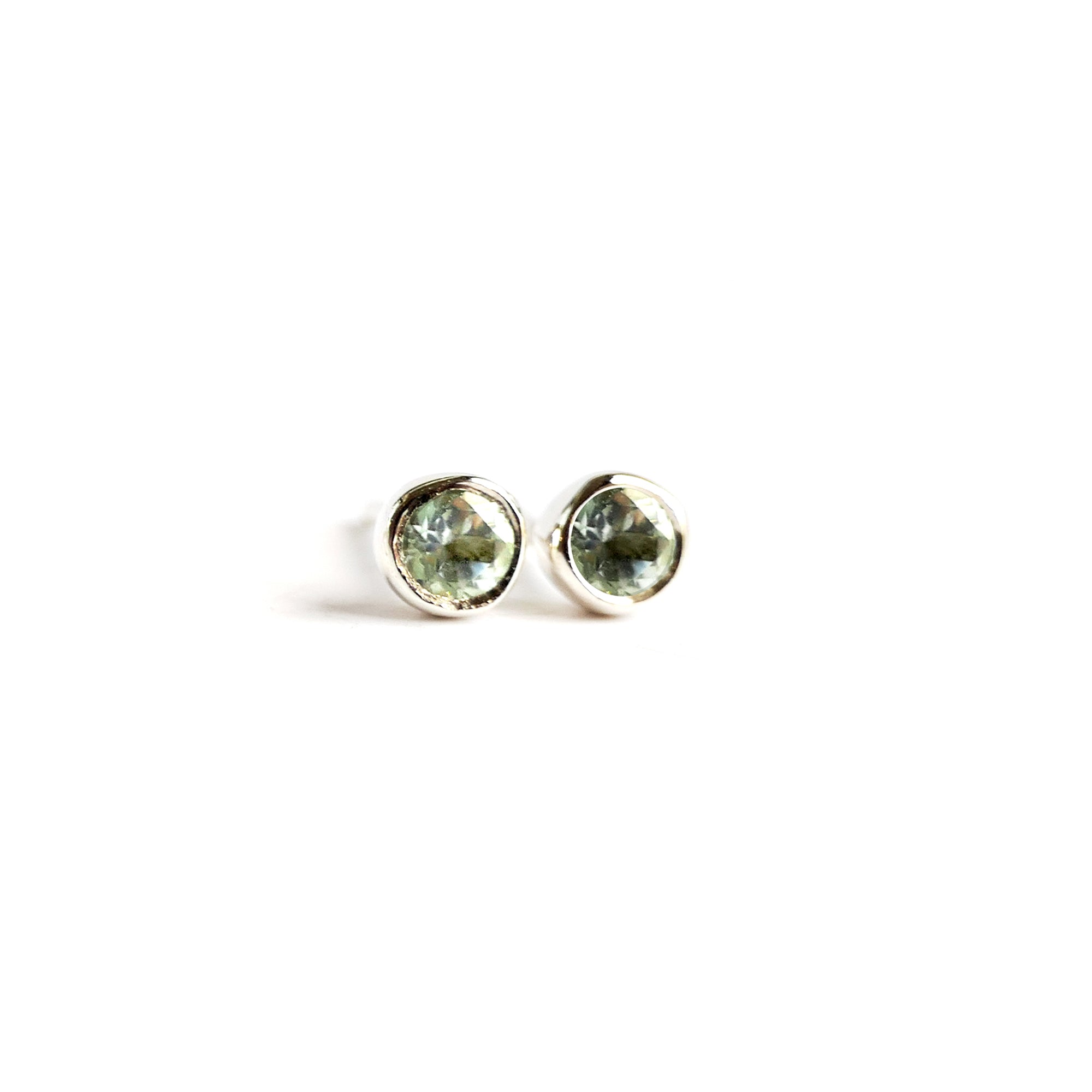 Mini Birthstone Stud Earrings Sterling Silver