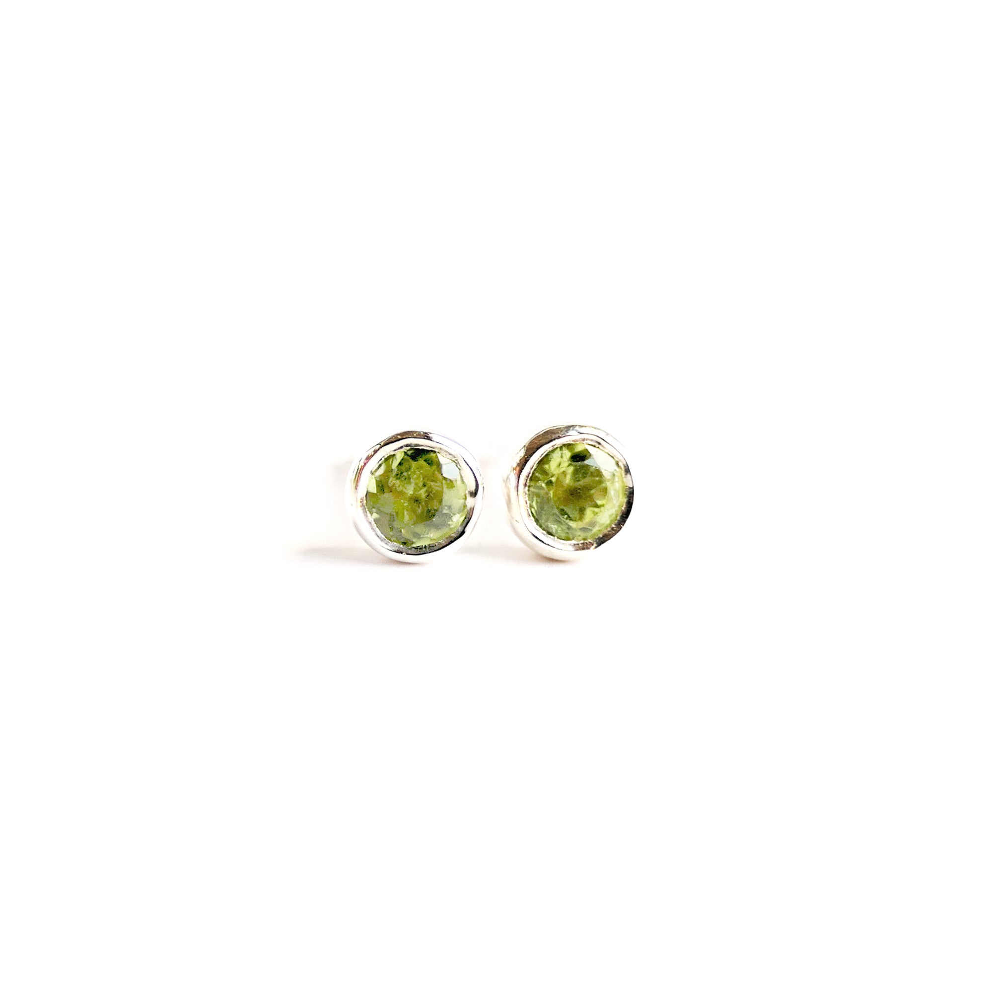 Mini Birthstone Stud Earrings Sterling Silver