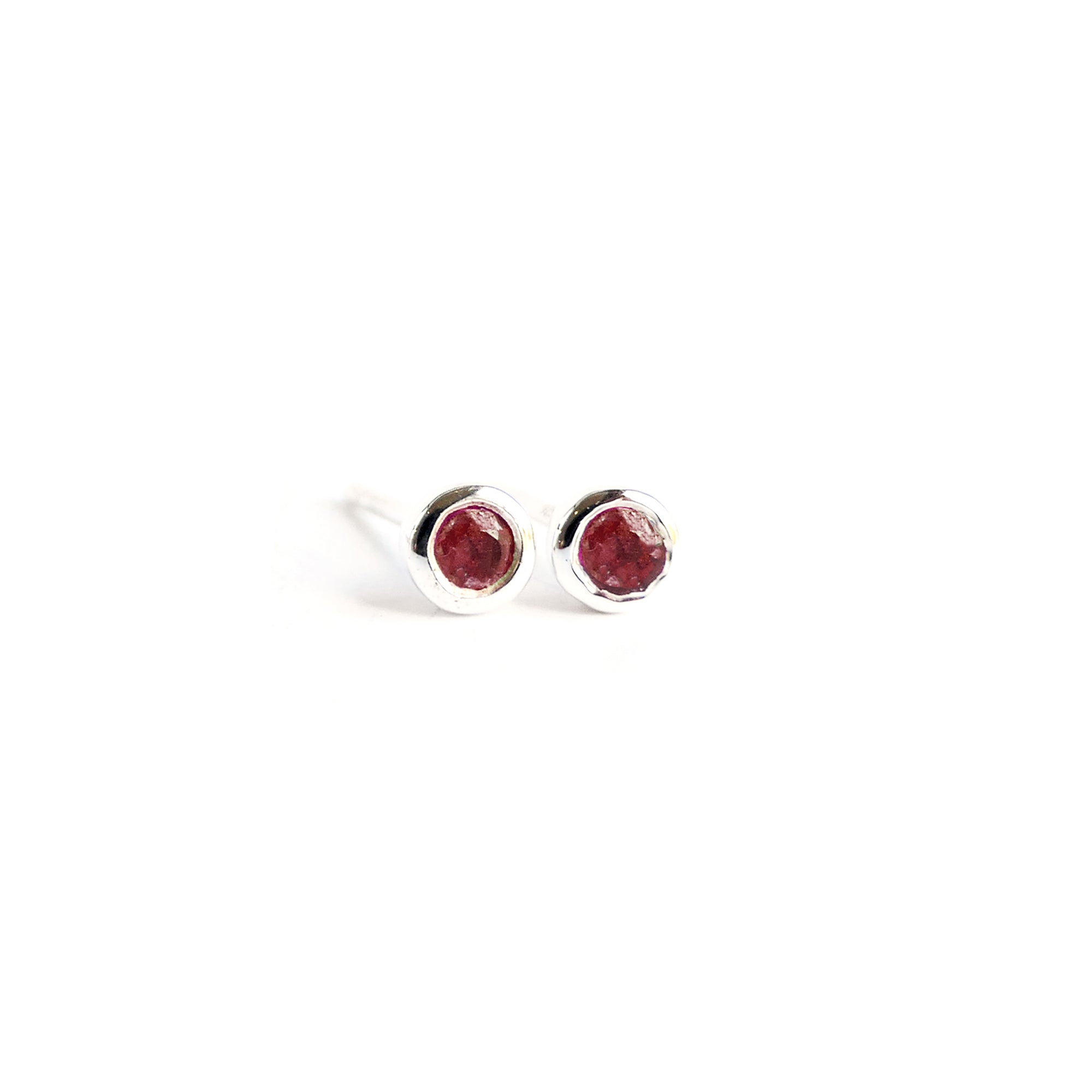 Mini Birthstone Stud Earrings Sterling Silver