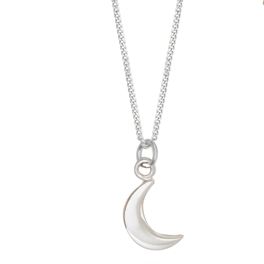 silver moon necklace