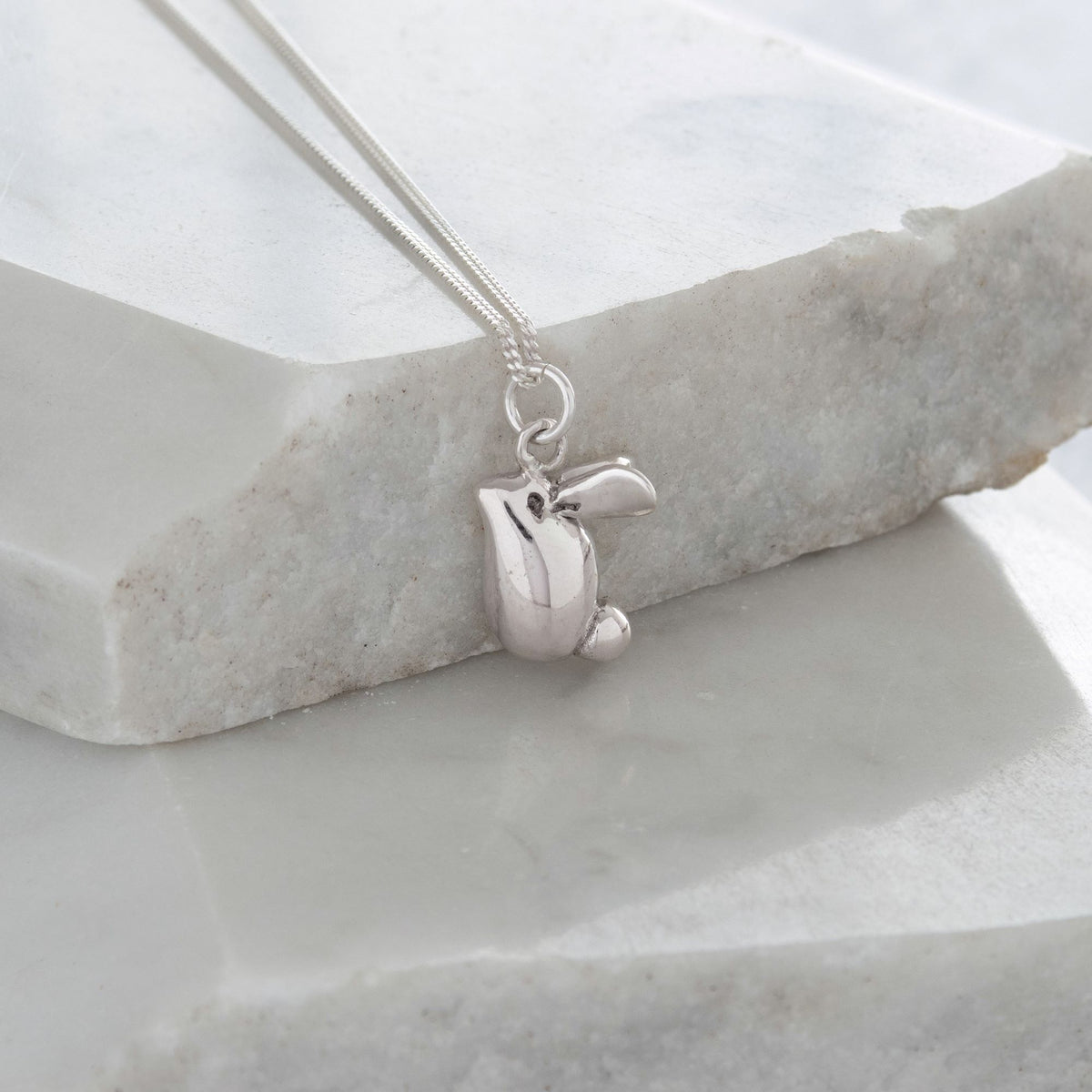Silver bunny necklace discount