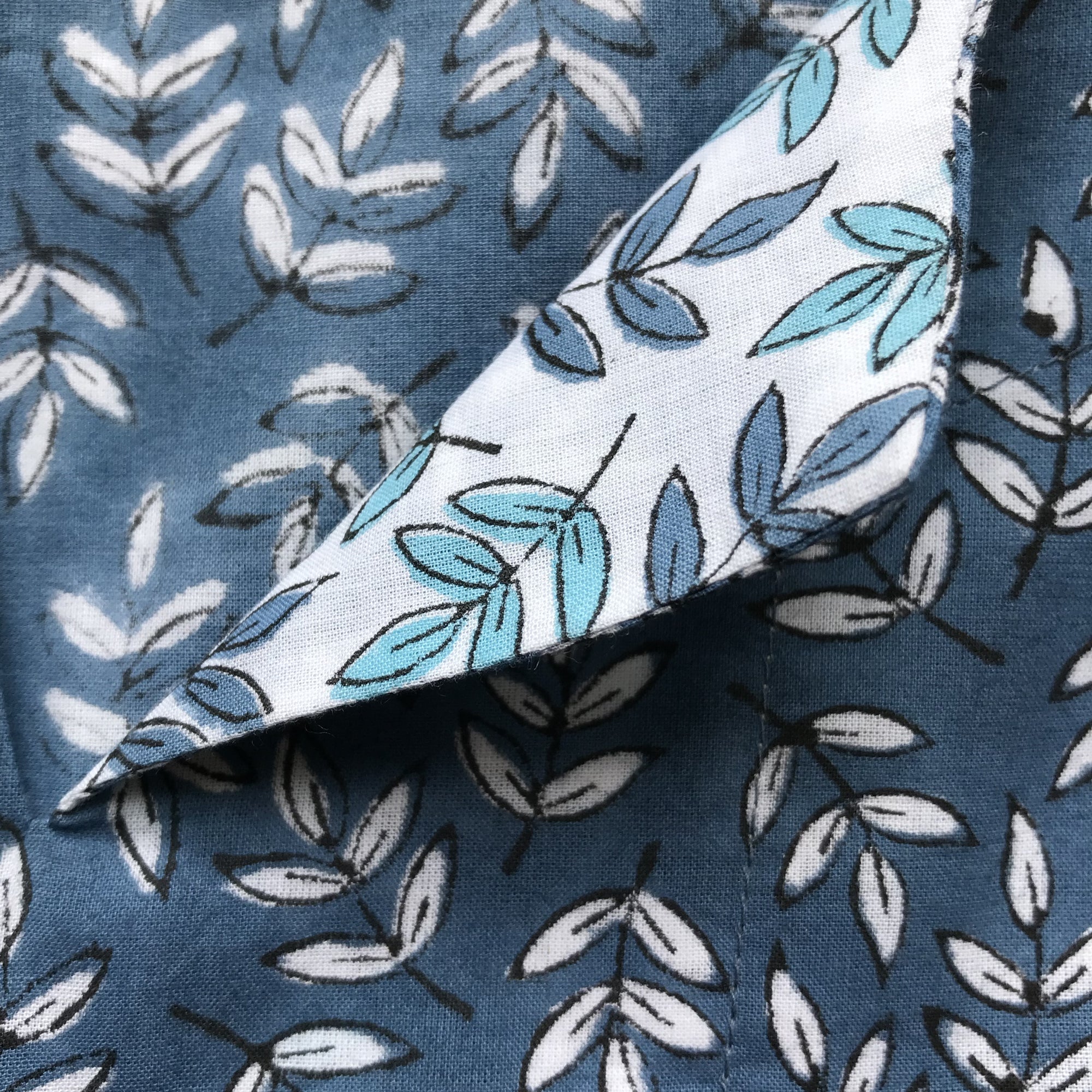 Blue Leaf summer tunic fabric detail 