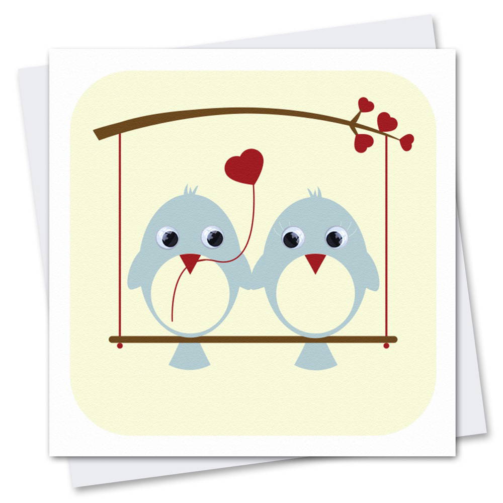 Love Birds with Googly Eyes Card