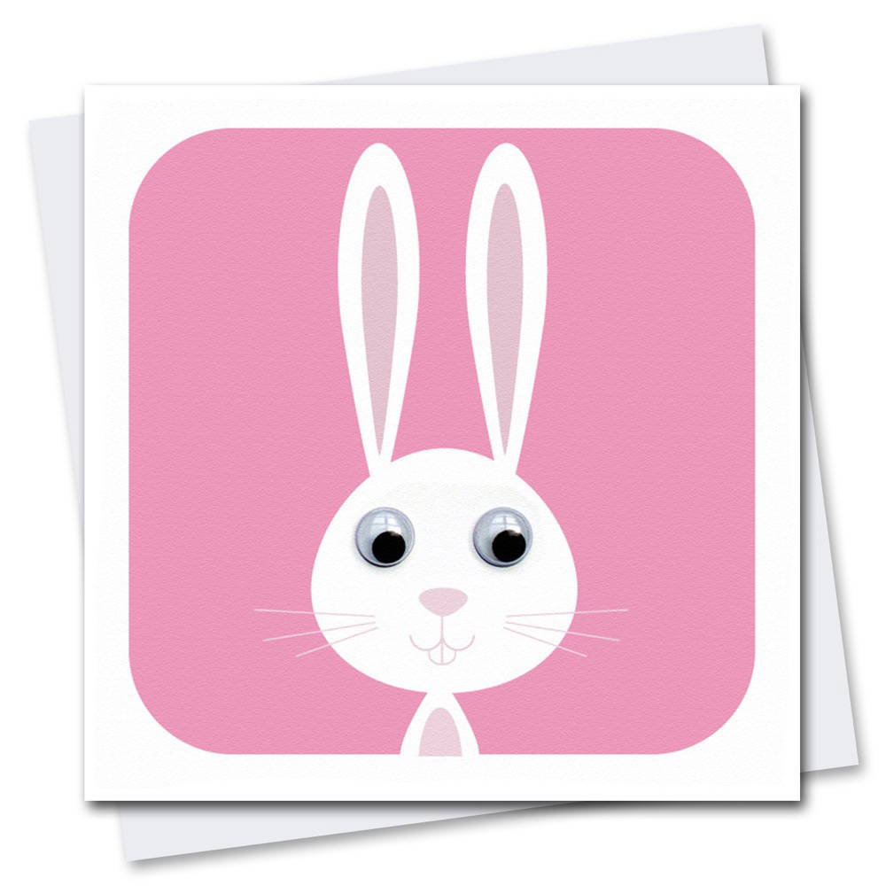 Rabbit with Googly Eyes Card