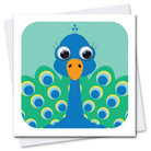 Pru Peacock with Googly Eyes Card