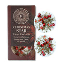 Christmas star soya wax melts packaging with two melts on a white background