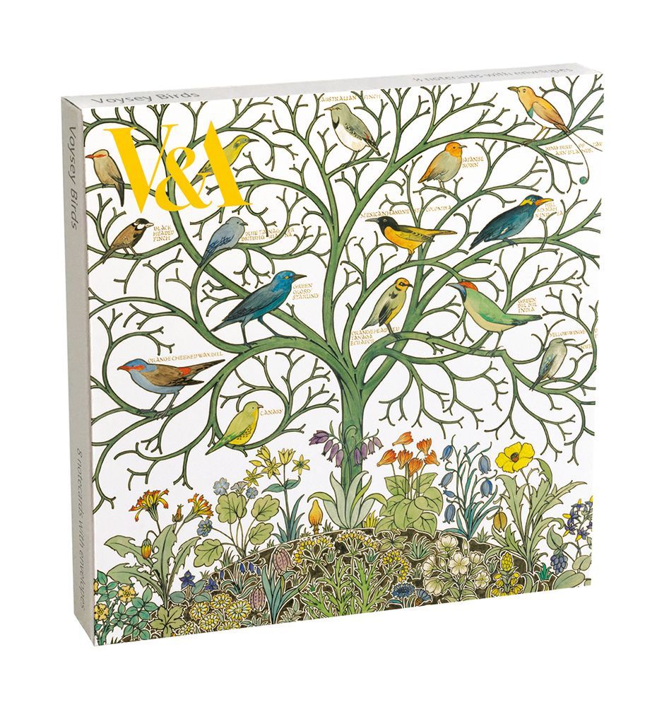 Pack of 8 Notecards - Voysey Birds