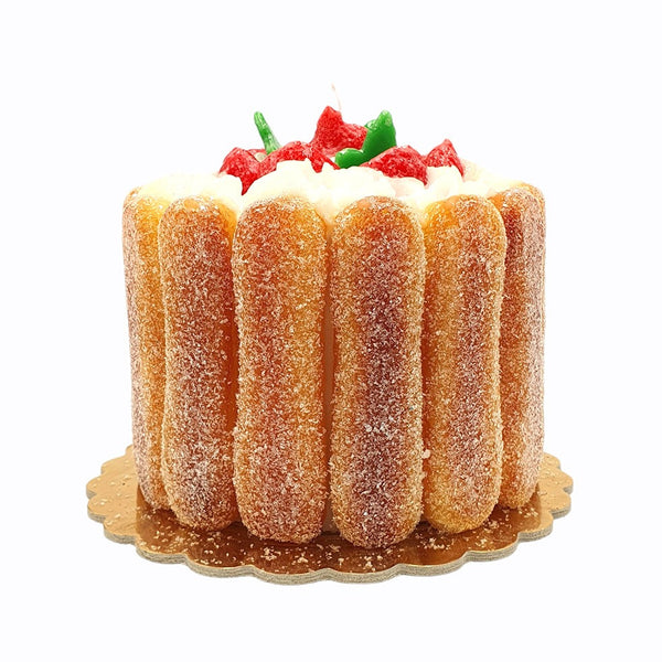 strawberry charlotte cake candle 