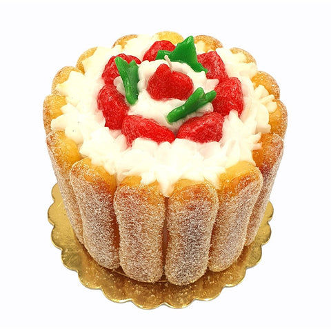 strawberry charlotte cake candle 