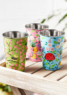 Sky Blue Sanasar Hand Painted Stainless Steel Tumbler