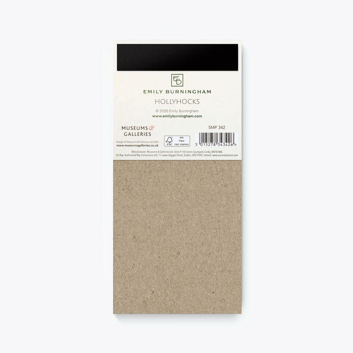 Notebook with a visible brand label on a white background