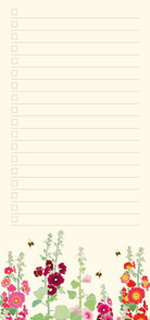 Notebook page with floral design at the bottom